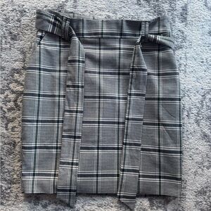 Plaid Black and White Women's Skirt